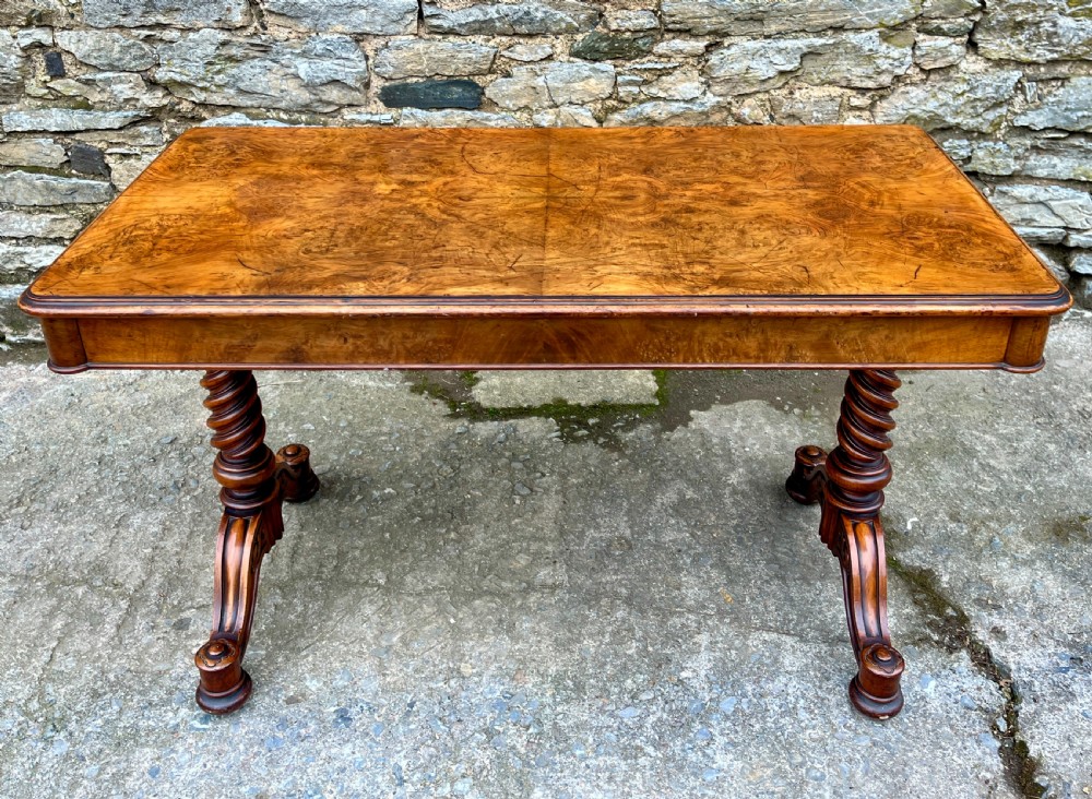 Victorian Walnut Library Table by Hindley & Sons View V