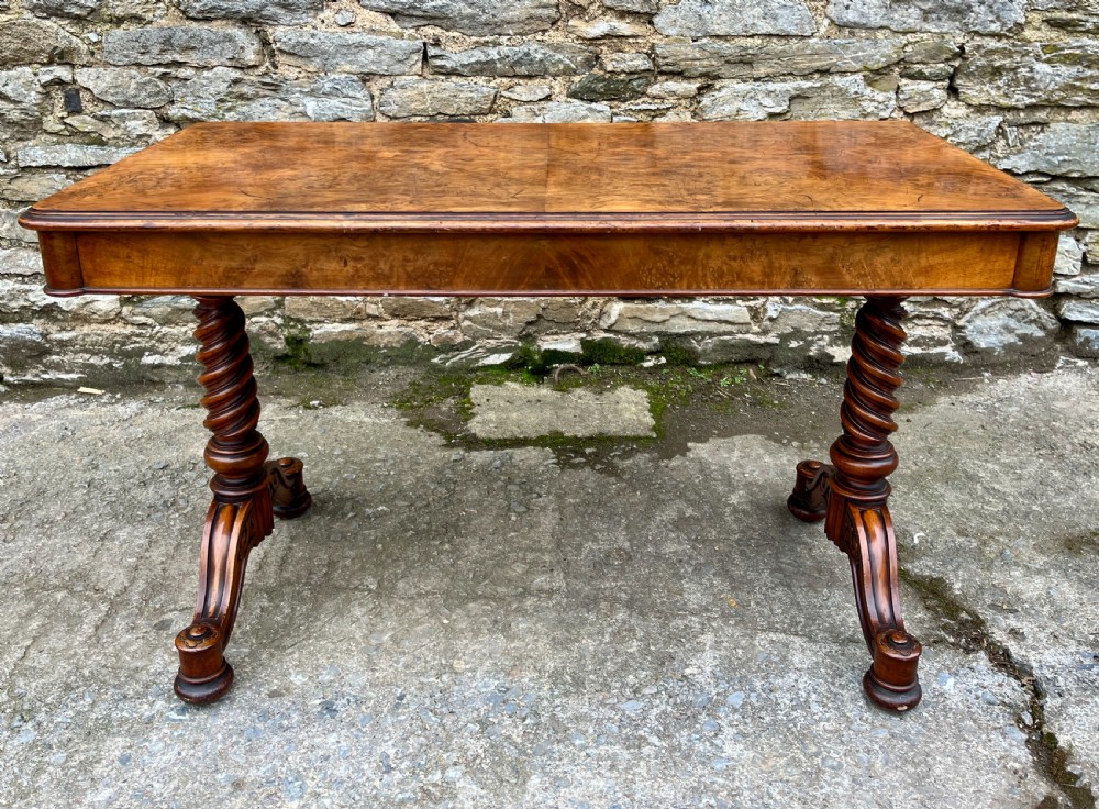 Victorian Walnut Library Table by Hindley & Sons View VI