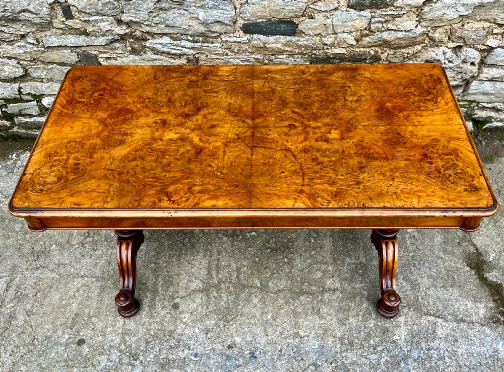 Victorian Walnut Library Table by Hindley & Sons View VIII