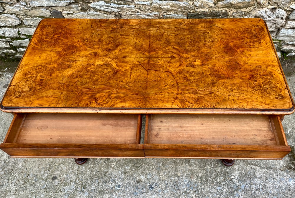 Victorian Walnut Library Table by Hindley & Sons View IX