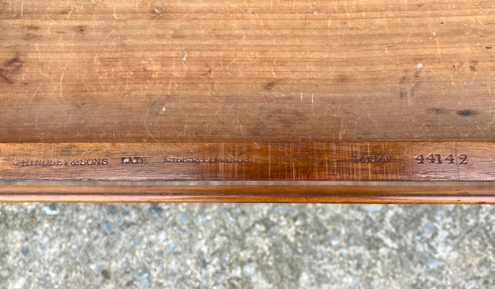 Victorian Walnut Library Table by Hindley & Sons View X