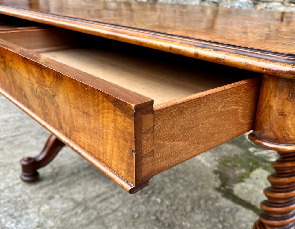 Victorian Walnut Library Table by Hindley & Sons View XI