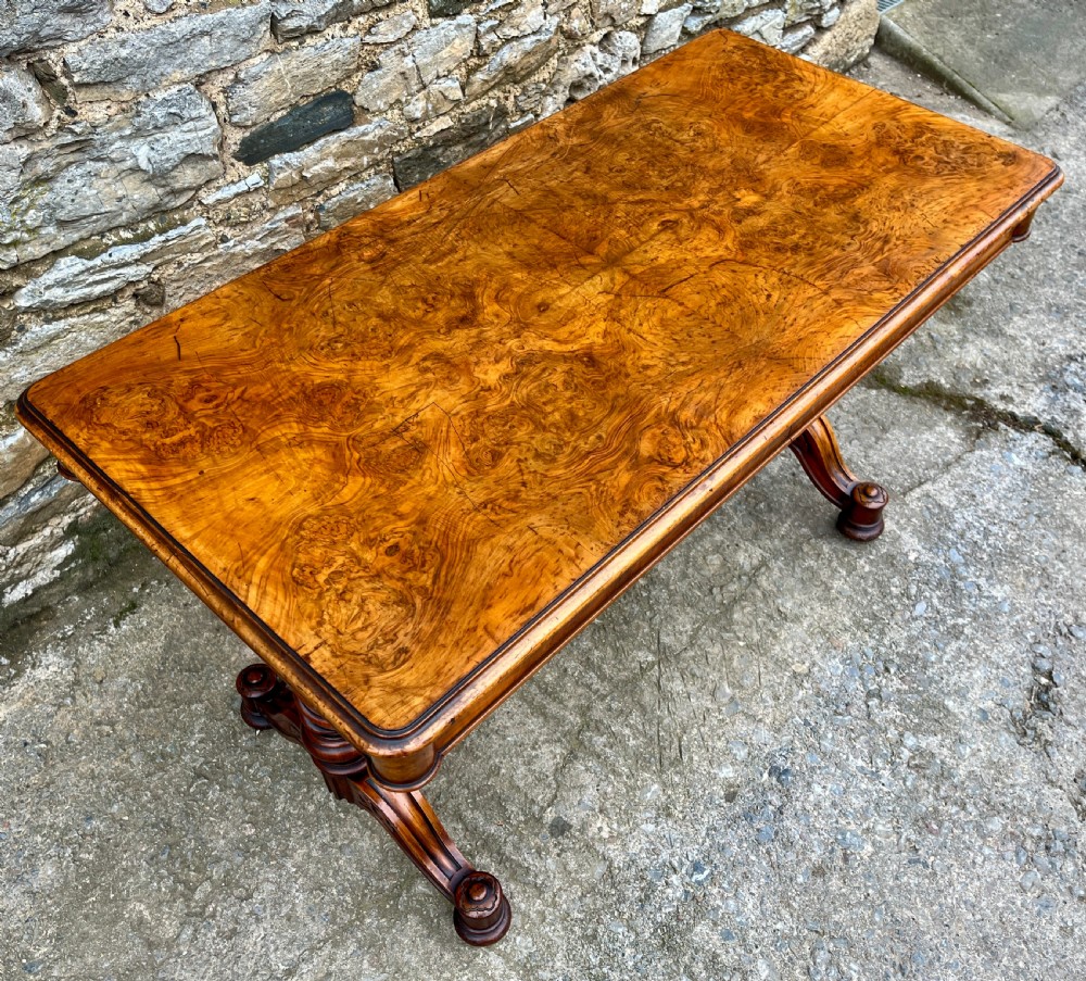 Victorian Walnut Library Table by Hindley & Sons View XII
