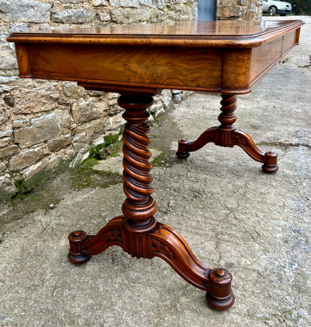 Victorian Walnut Library Table by Hindley & Sons View XIII