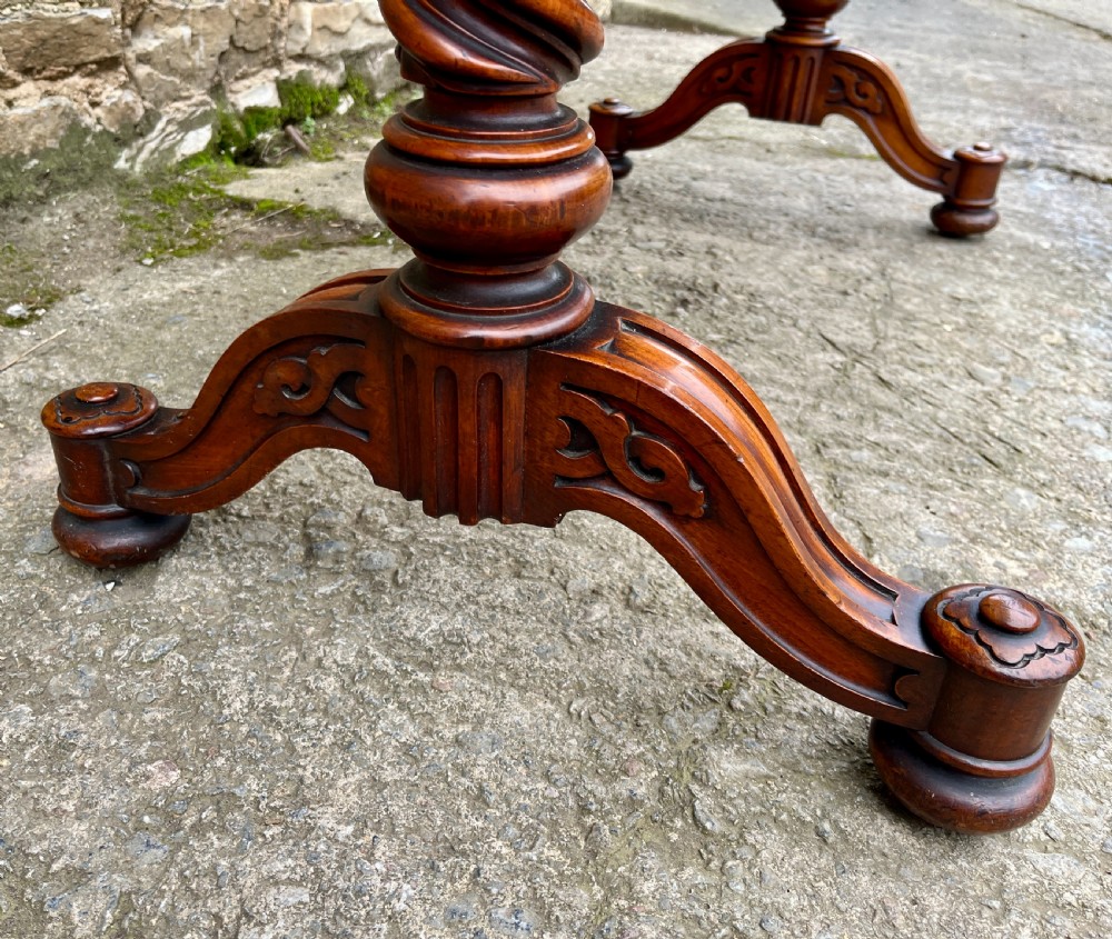 Victorian Walnut Library Table by Hindley & Sons View XIV