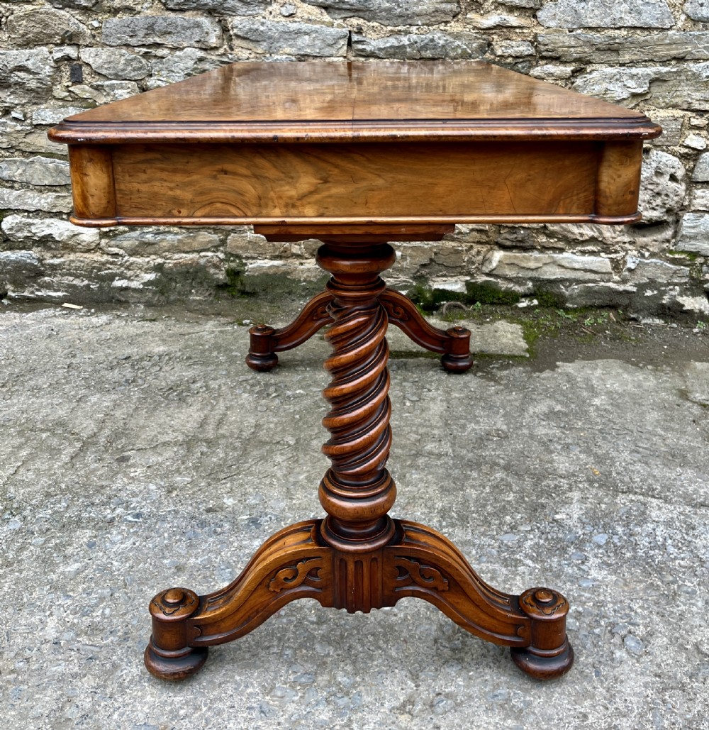 Victorian Walnut Library Table by Hindley & Sons View XV