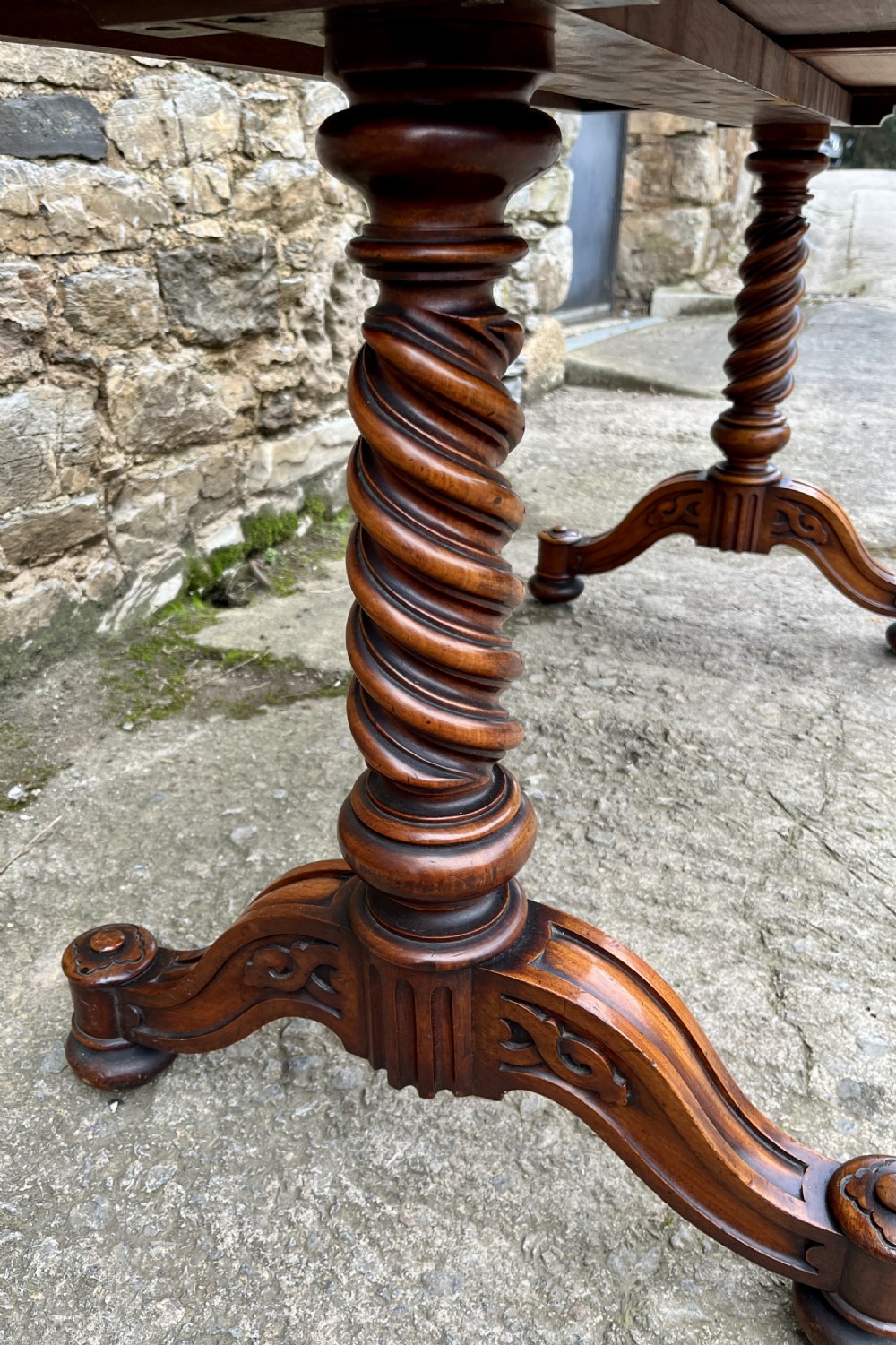 Victorian Walnut Library Table by Hindley & Sons View XVII