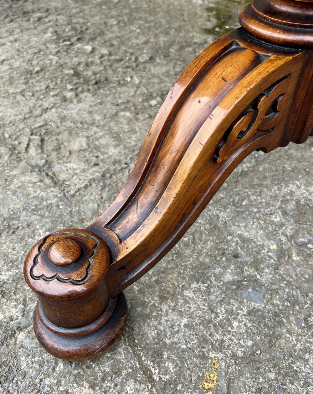 Victorian Walnut Library Table by Hindley & Sons View XIX