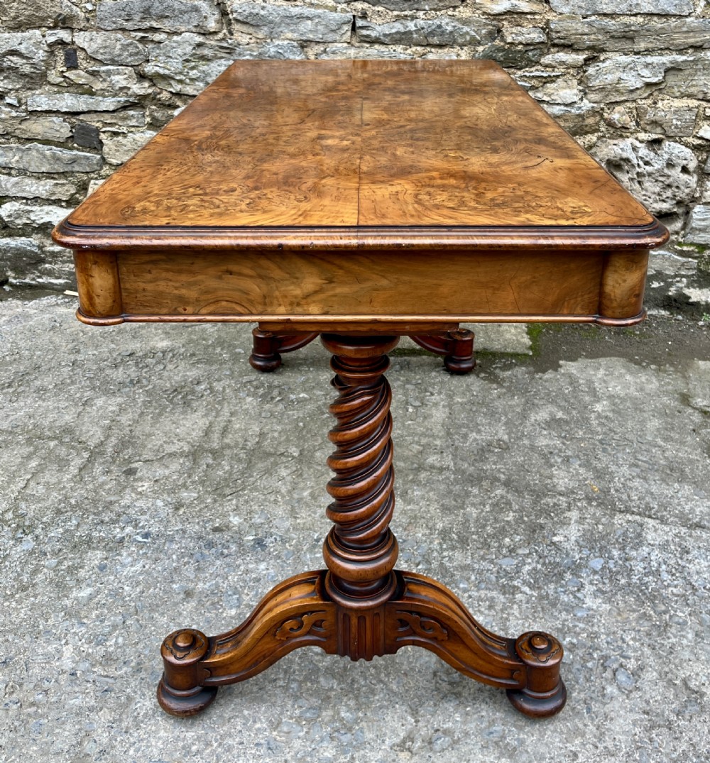 Victorian Walnut Library Table by Hindley & Sons View XX