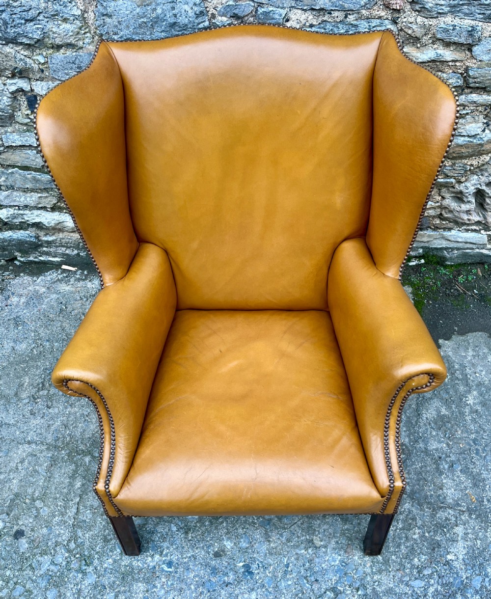 Victorian Leather Wing Armchair View III