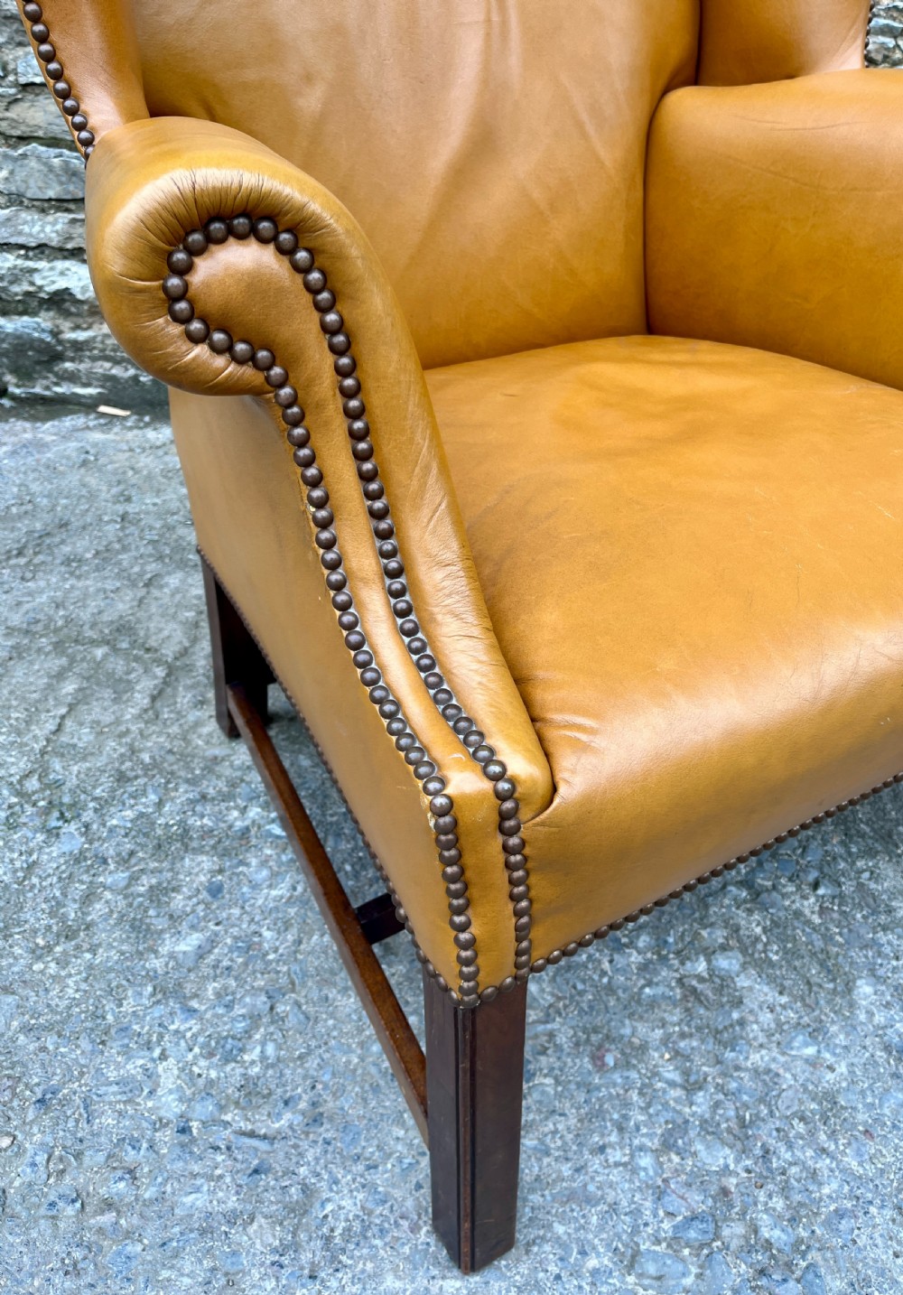 Victorian Leather Wing Armchair View X