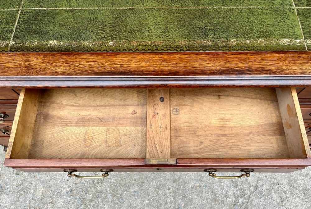 Large Edwardian Mahogany Pedestal Desk View XIII