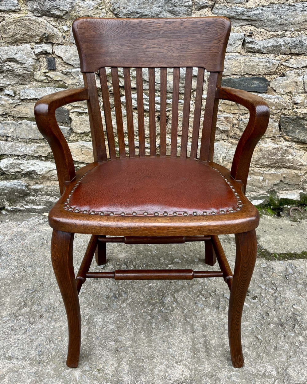 Antique Oak Desk Chair View II