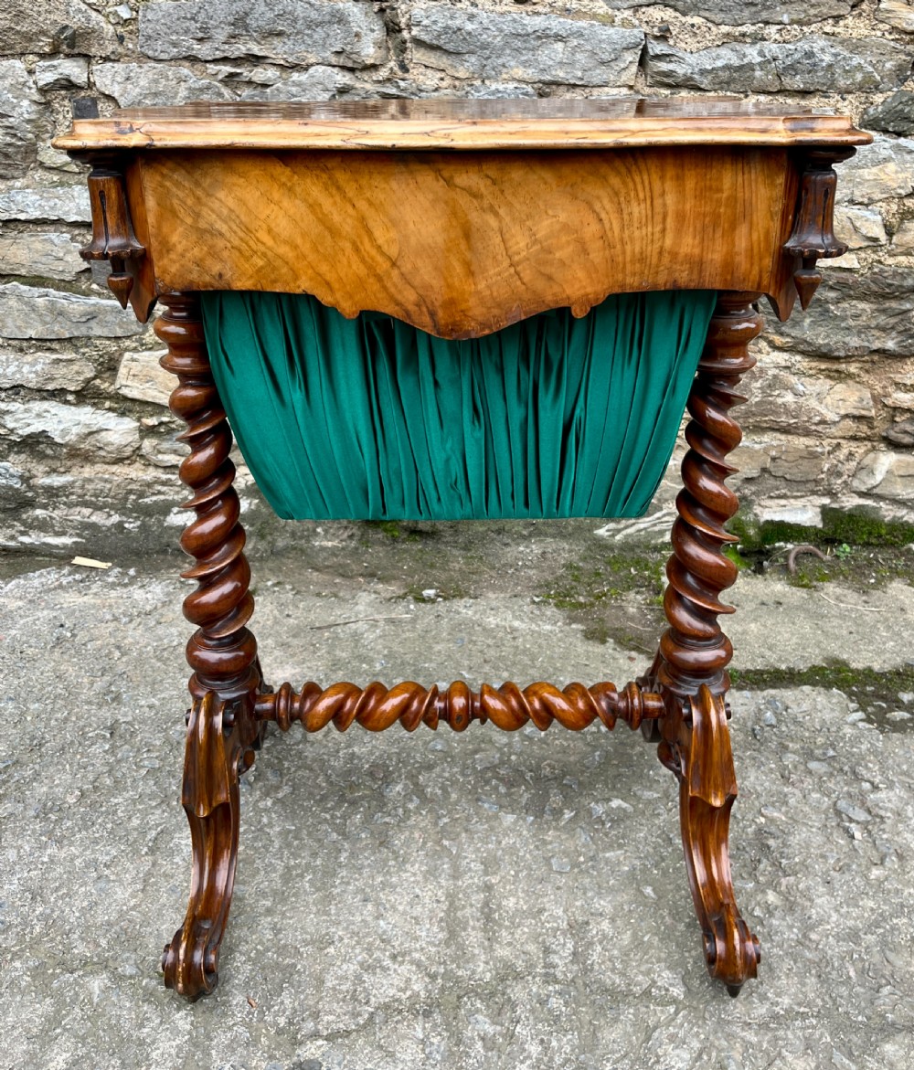 Victorian Walnut Sewing Table View V