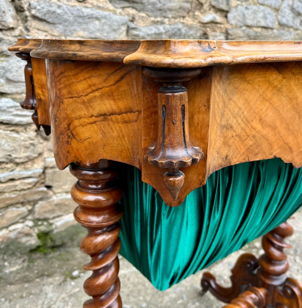 Victorian Walnut Sewing Table View VI