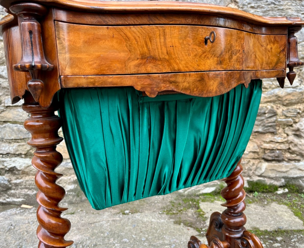 Victorian Walnut Sewing Table View IX