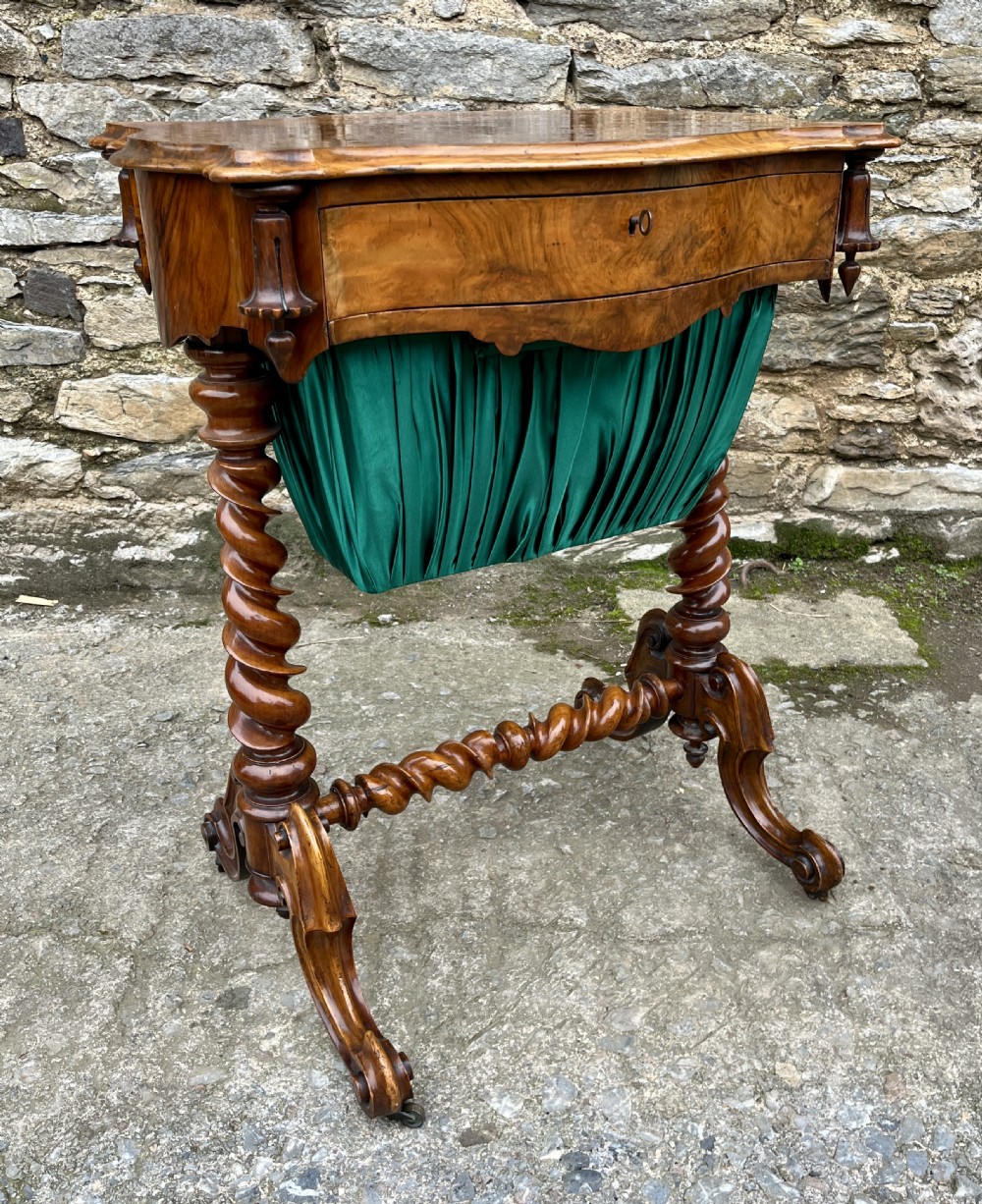 Victorian Walnut Sewing Table View X