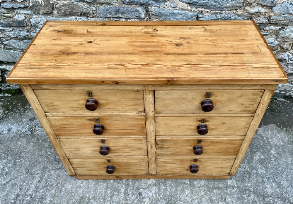 Antique Pine Bank of Drawers View II