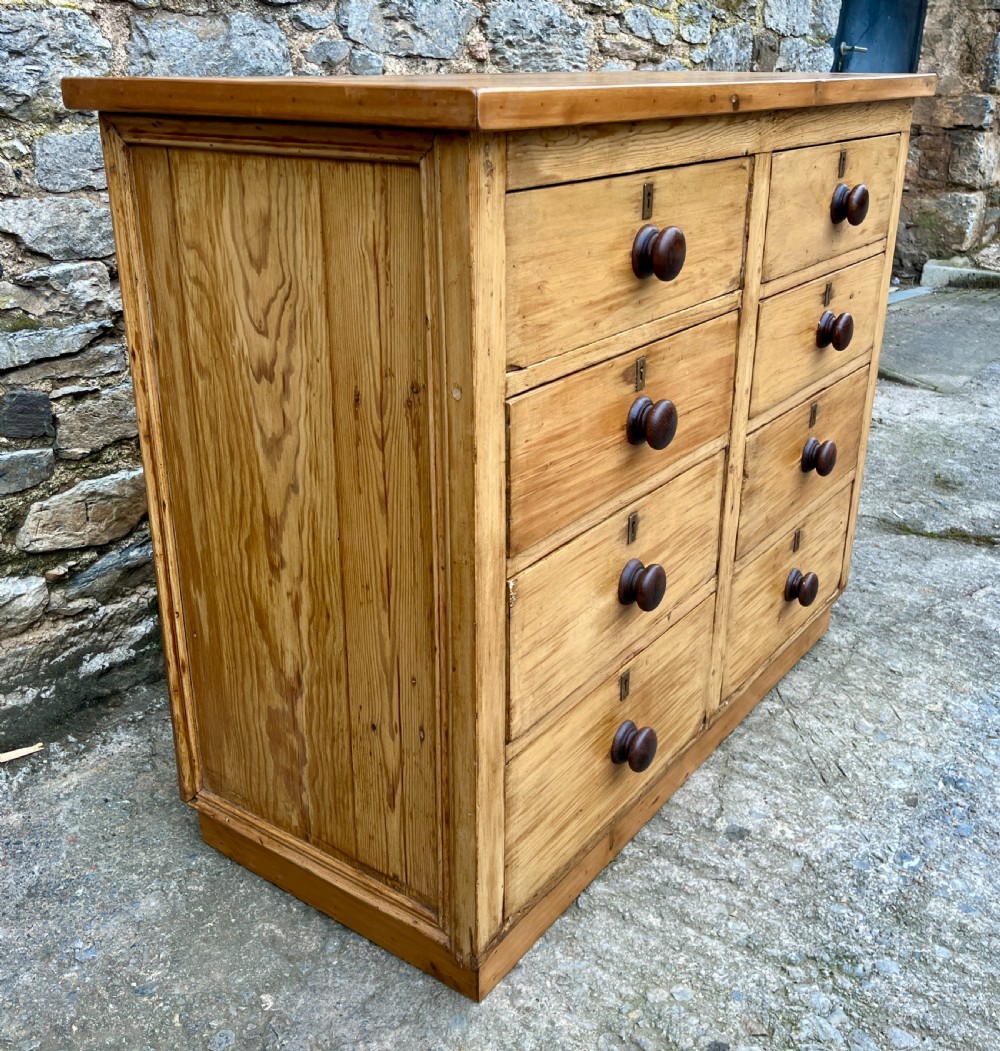 Antique Pine Bank of Drawers View IV