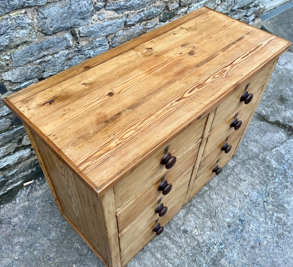 Antique Pine Bank of Drawers View V