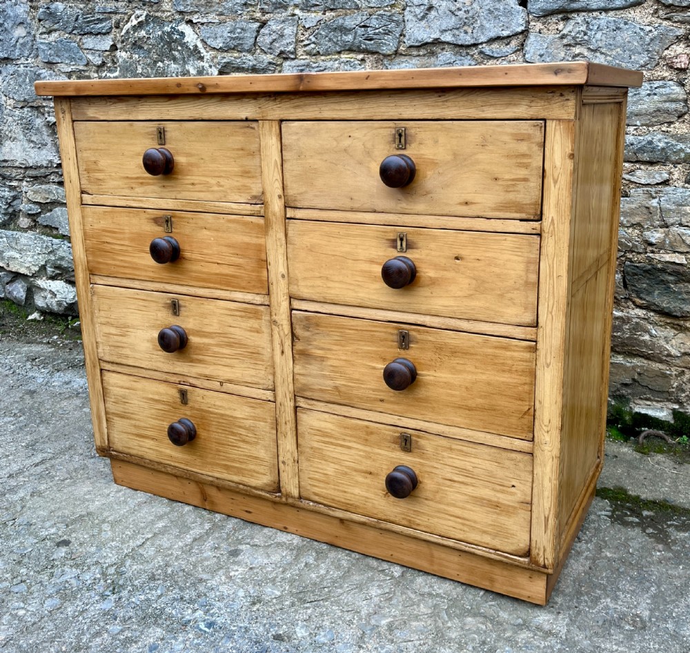 Antique Pine Bank of Drawers View VI