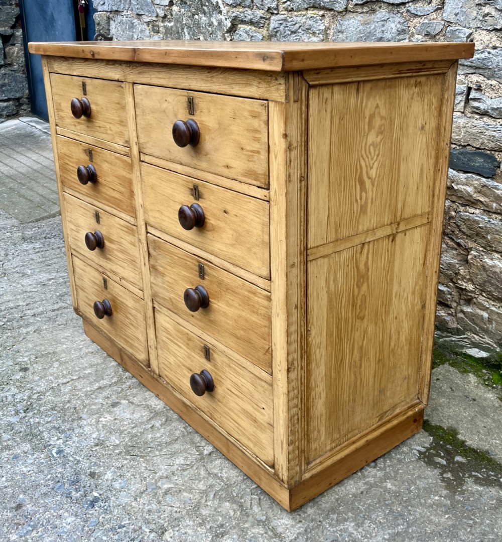 Antique Pine Bank of Drawers View IX