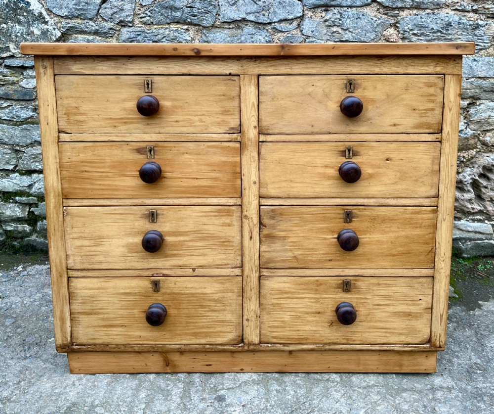Antique Pine Bank of Drawers View XI