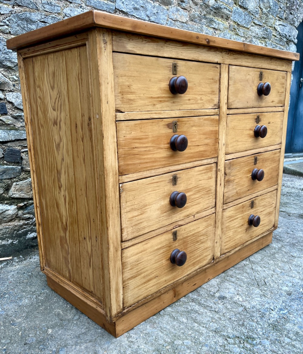 Antique Pine Bank of Drawers View XVI