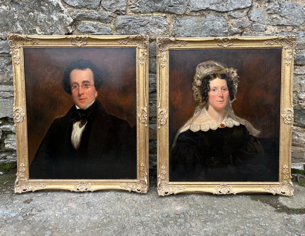 Pair of Georgian Oil on Canvas Portraits