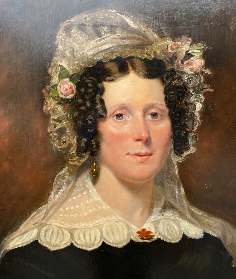 Pair of Georgian Oil on Canvas Portraits View IV