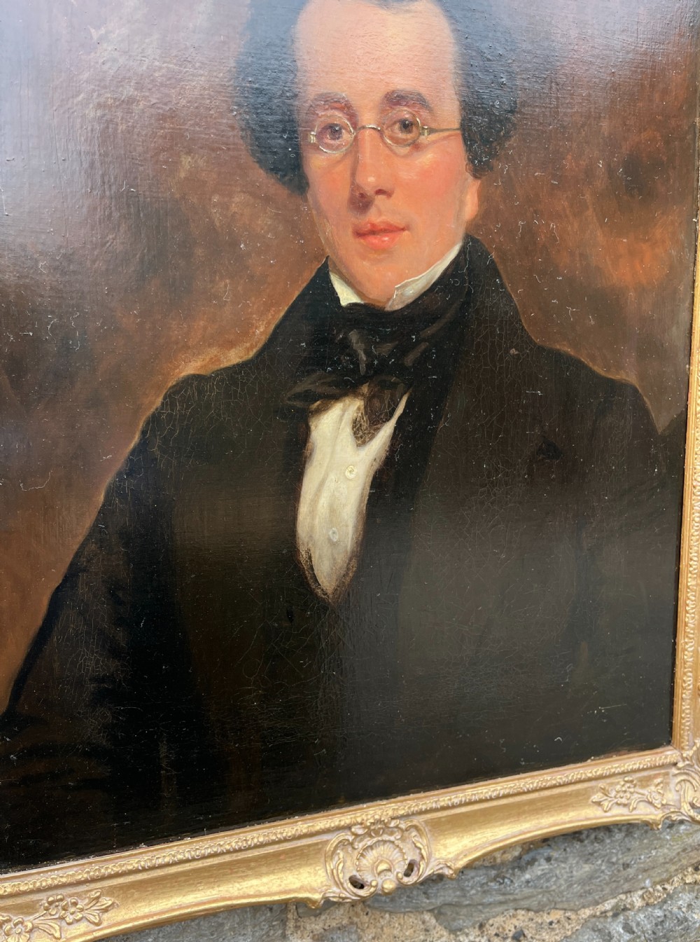 Pair of Georgian Oil on Canvas Portraits View IX