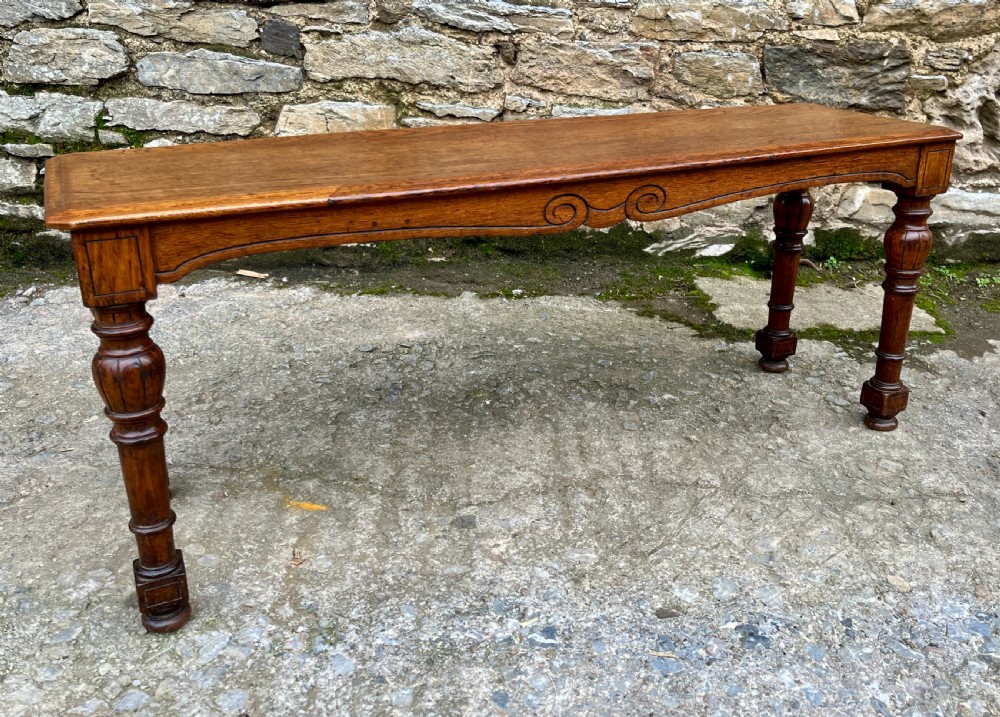 Victorian Oak Window Bench Seat View VI