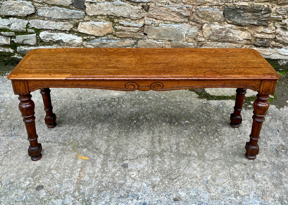 Victorian Oak Window Bench Seat View VIII