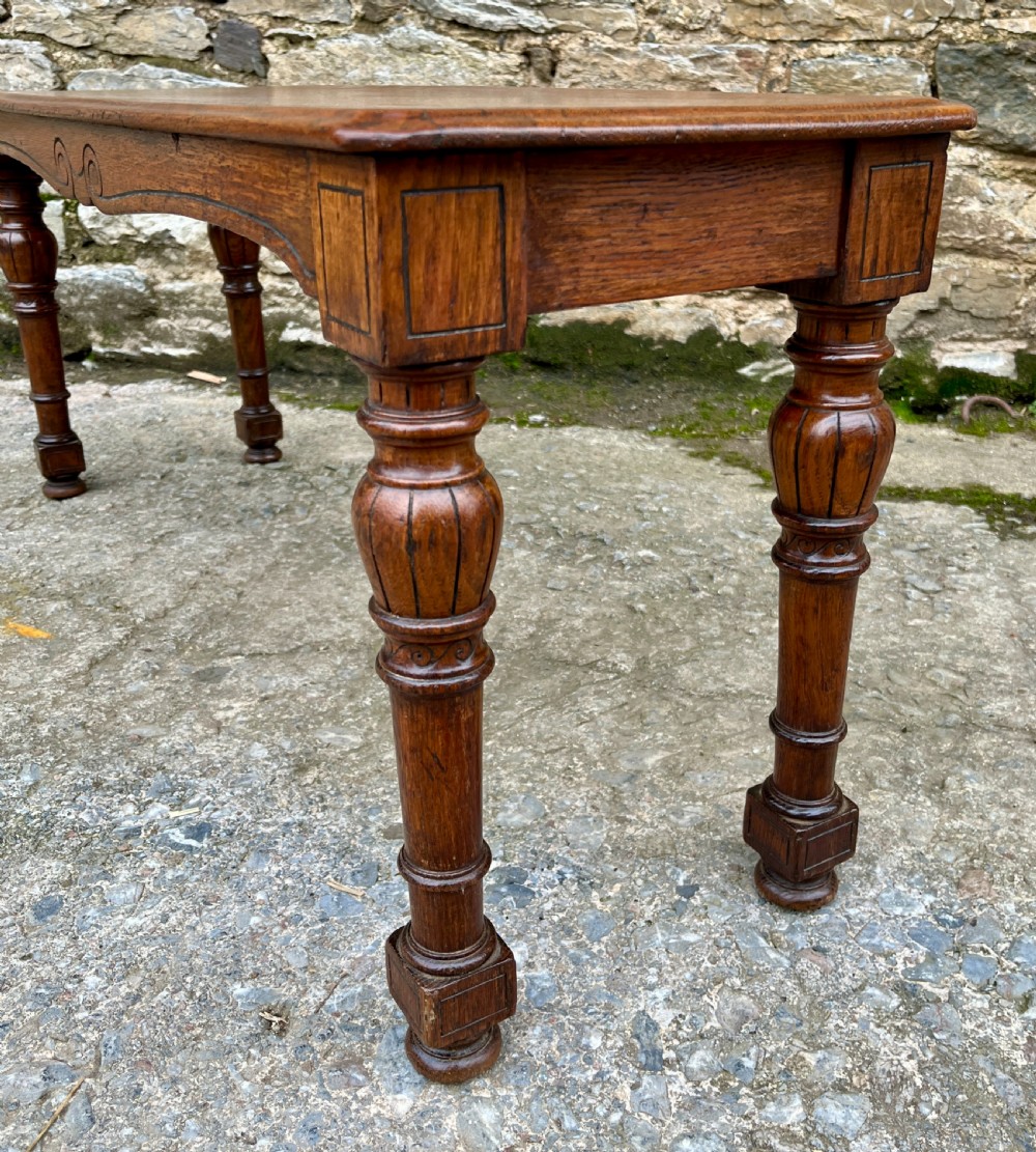 Victorian Oak Window Bench Seat View IX