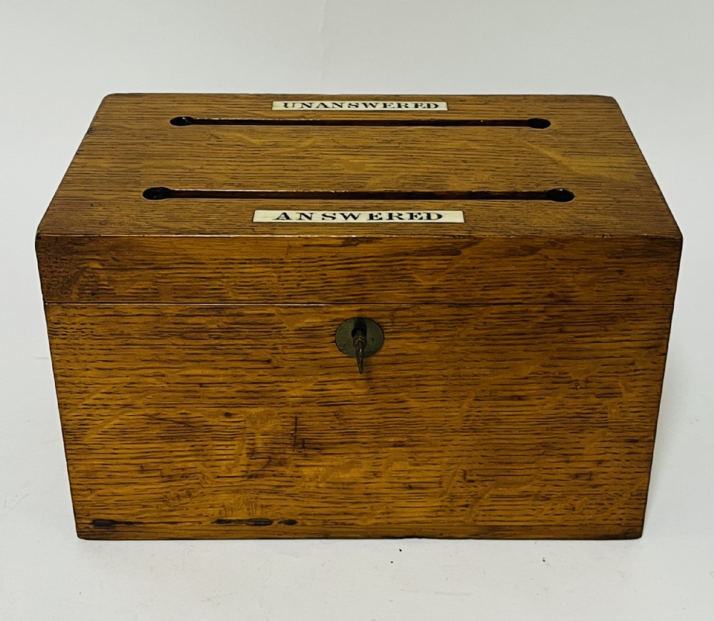 Victorian Oak Correspondence Box