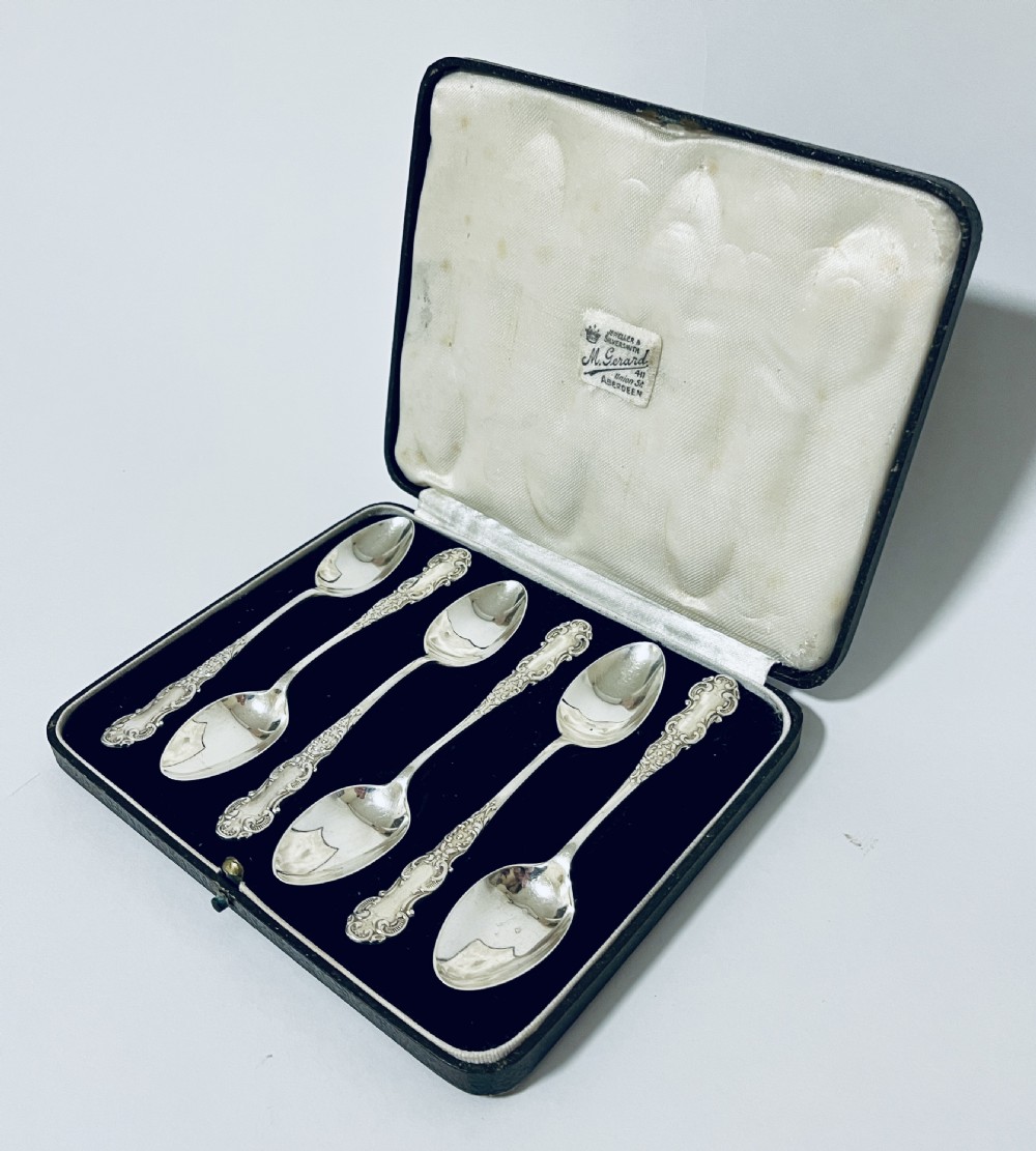 Set of Six Antique Silver Teaspoons View II