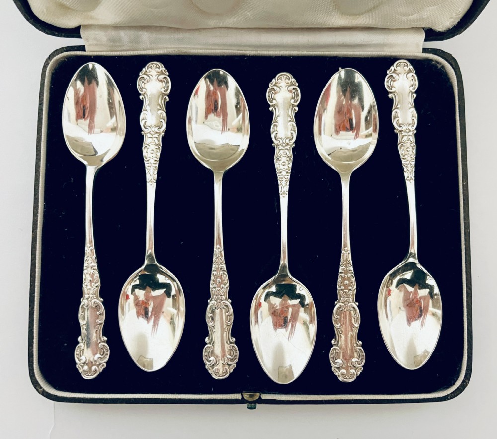 Set of Six Antique Silver Teaspoons View III