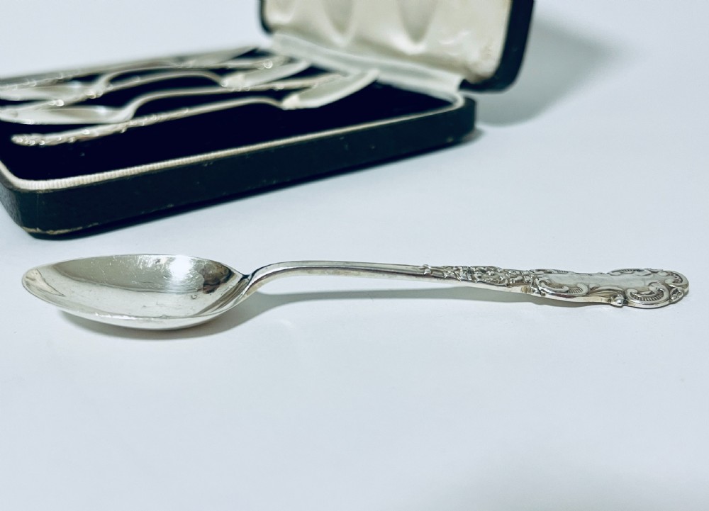 Set of Six Antique Silver Teaspoons View V