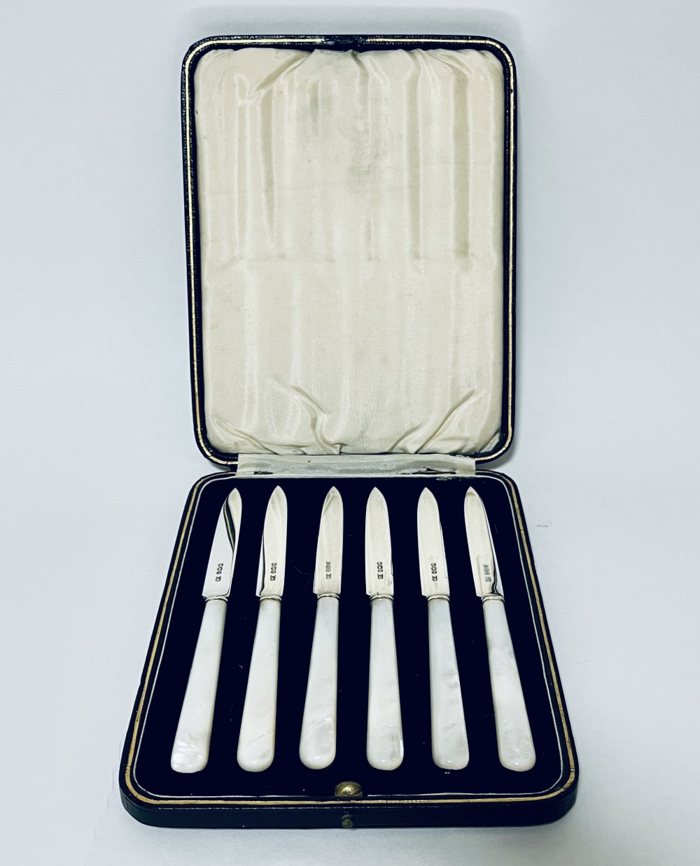 Set of 6 Silver and Mother of Pearl Knives