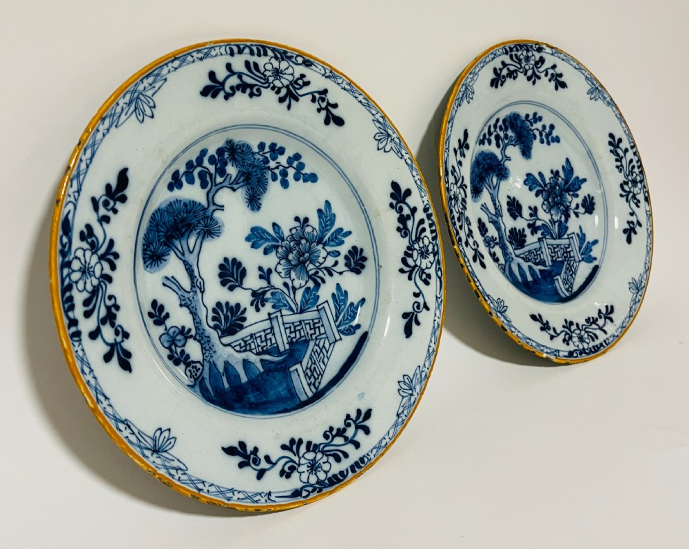 Pair of 18th Century Dutch Delft Plates View III