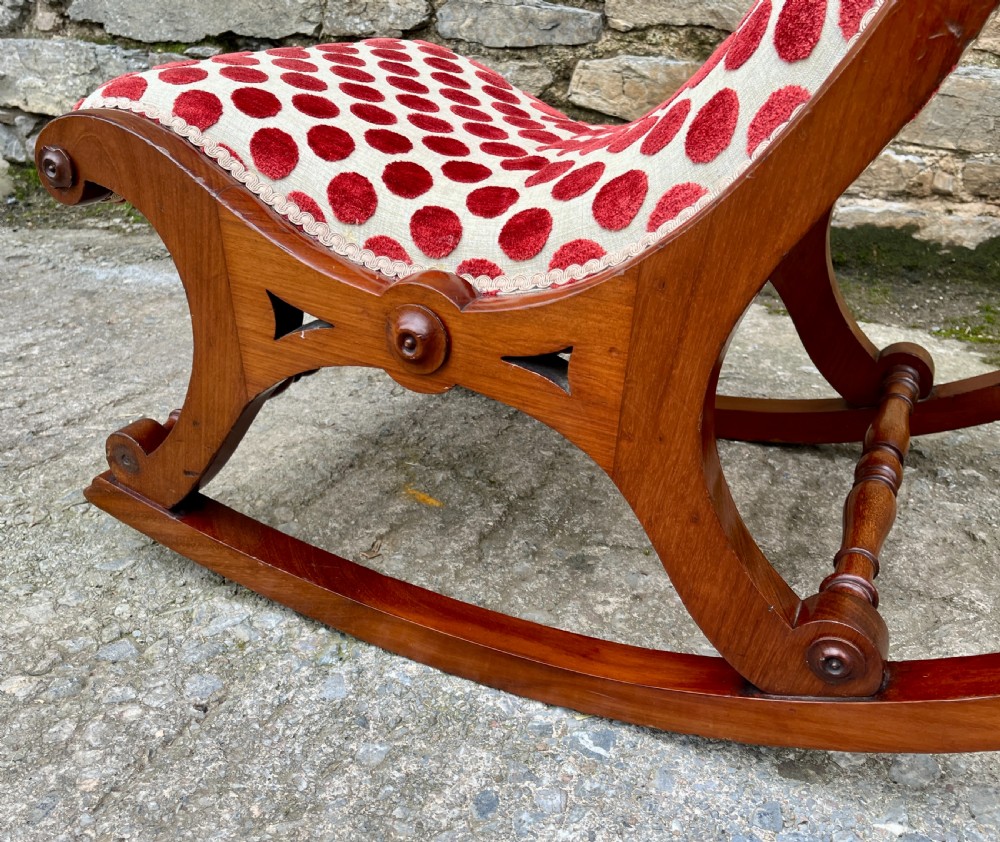 Victorian Mahogany Rocking Chair View IX