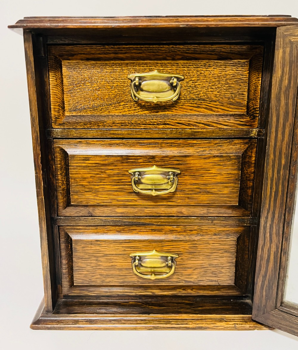 Edwardian Oak Glazed Cabinet View V