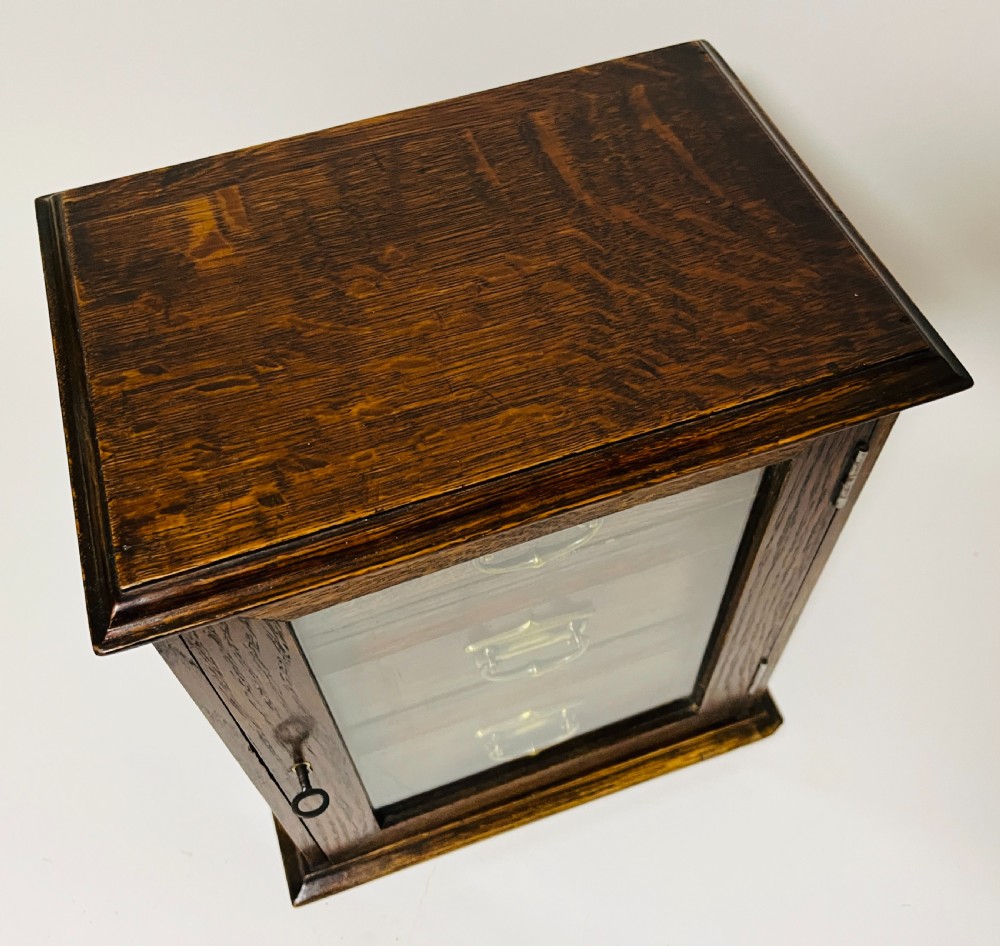 Edwardian Oak Glazed Cabinet View IX