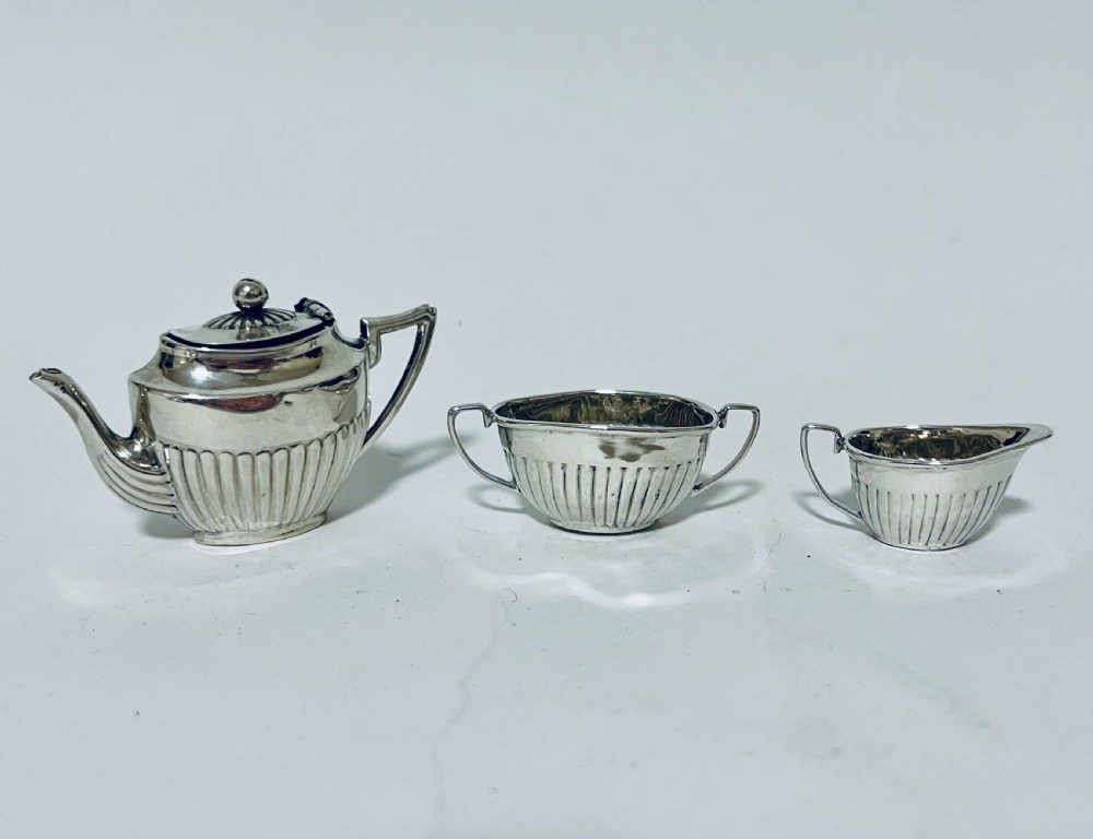Edwardian Miniature Silver Tea Set View VIII