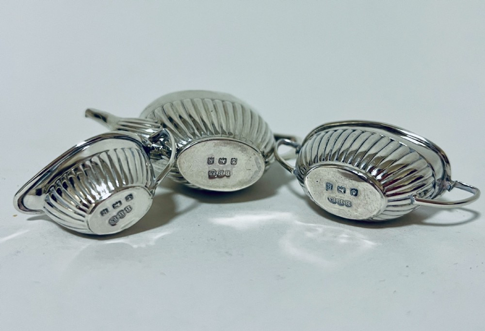 Edwardian Miniature Silver Tea Set View XIV