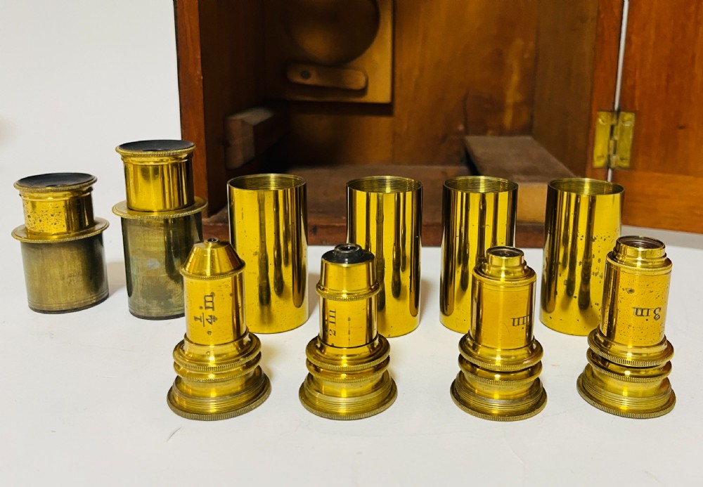 Victorian Brass Microscope View XVII