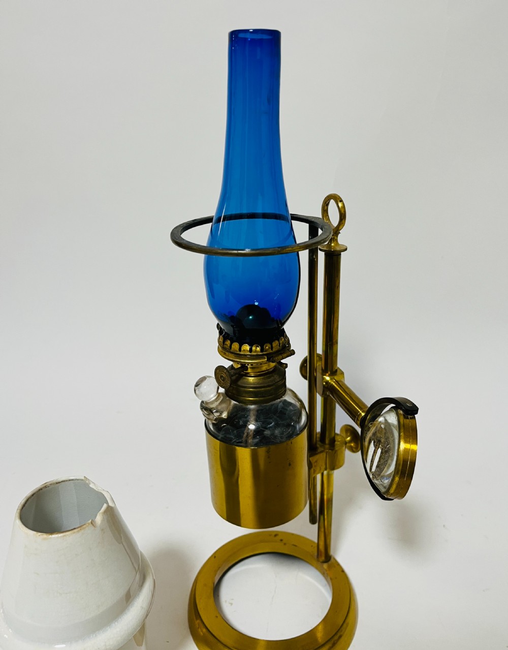 Antique Scientific Microscope Oil Lamp View XI