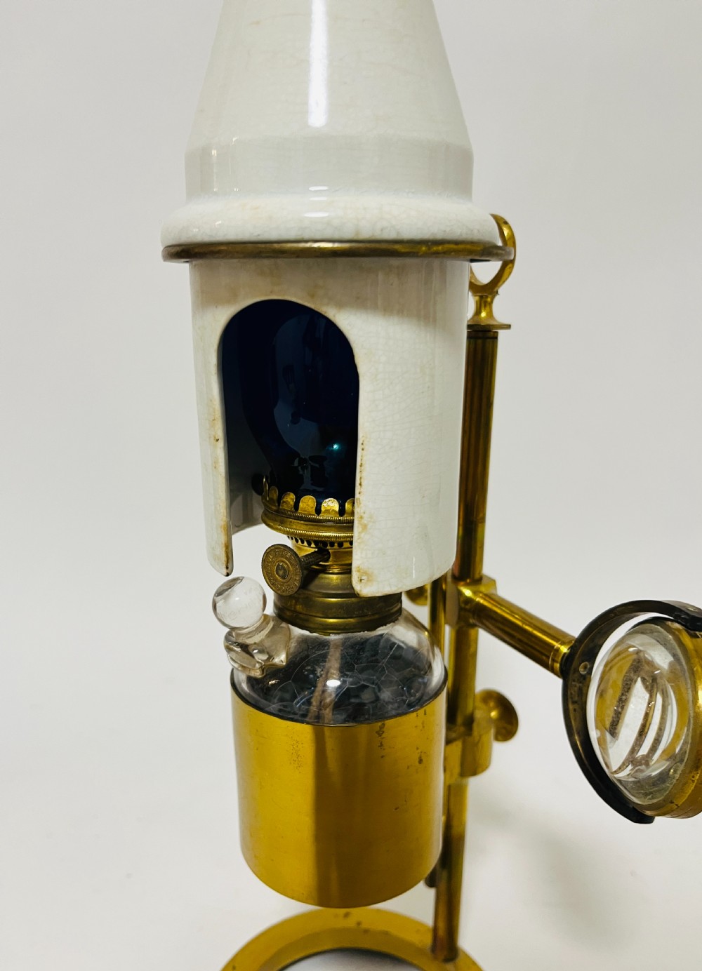 Antique Scientific Microscope Oil Lamp View XIII