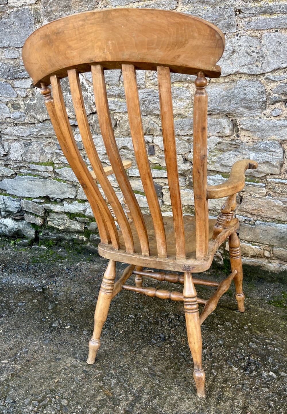 Antique Lathe Back Farmhouse Chair View X