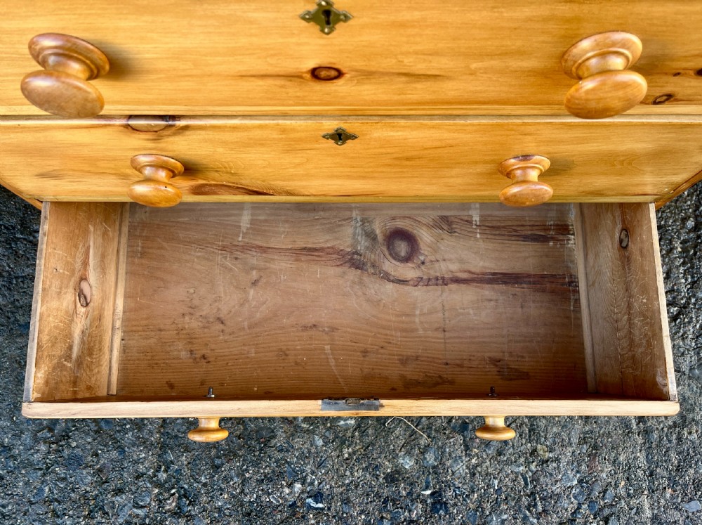 Small Antique Stripped Pine Chest of Drawers View VII